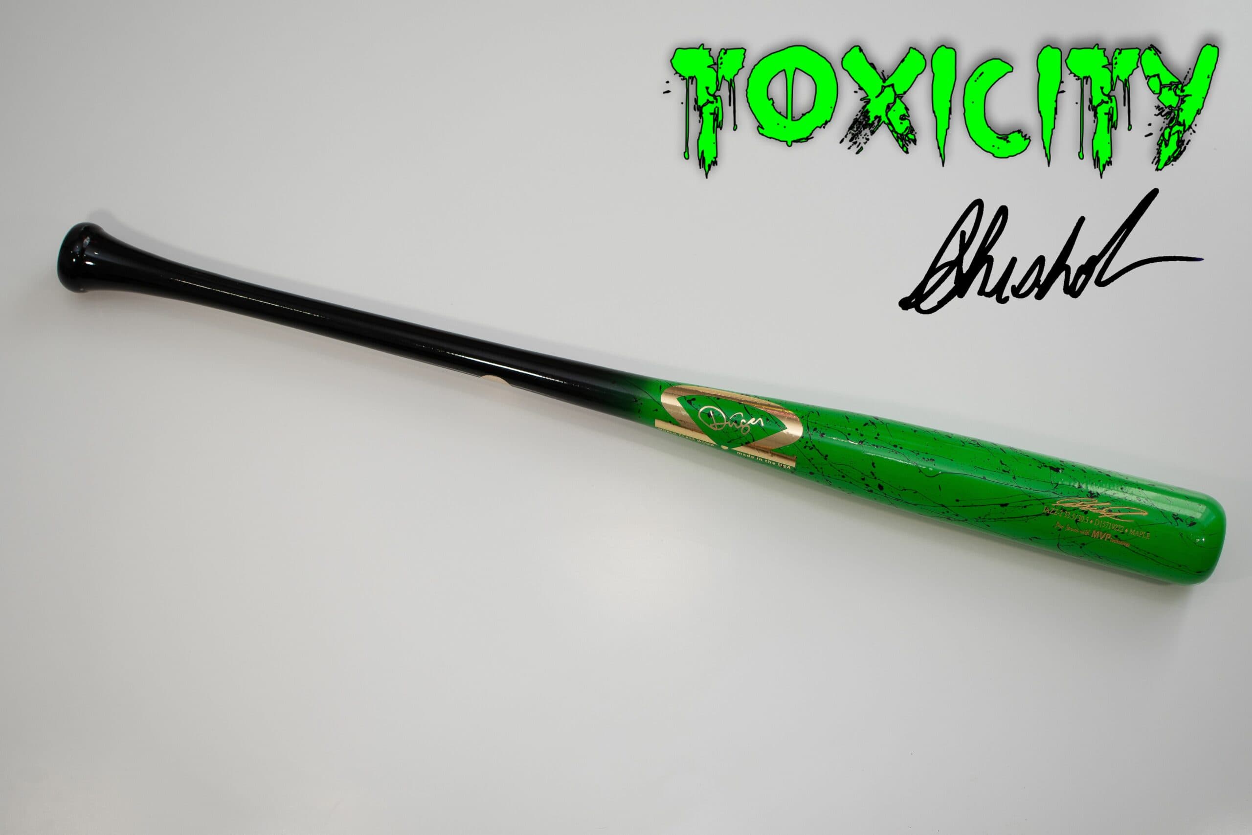 Dinger Bats 2022 Jazz Chisholm Jr. Signature Design Toxicity, game wood bats, adult: photo from Dinger Bats
