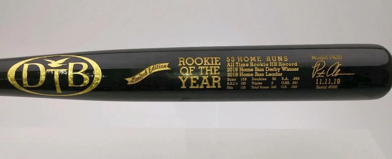 Dove Tail Bats 2019 NL Rookie of the Year Bat, game wood bats, adult: photo from Dove Tail Bats