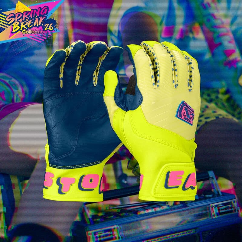 Easton Spring Break Neon Yellow/Pink Walk-Off Ethos Batting Gloves, Adult & Youth Sizes, batting gloves: photo from Easton