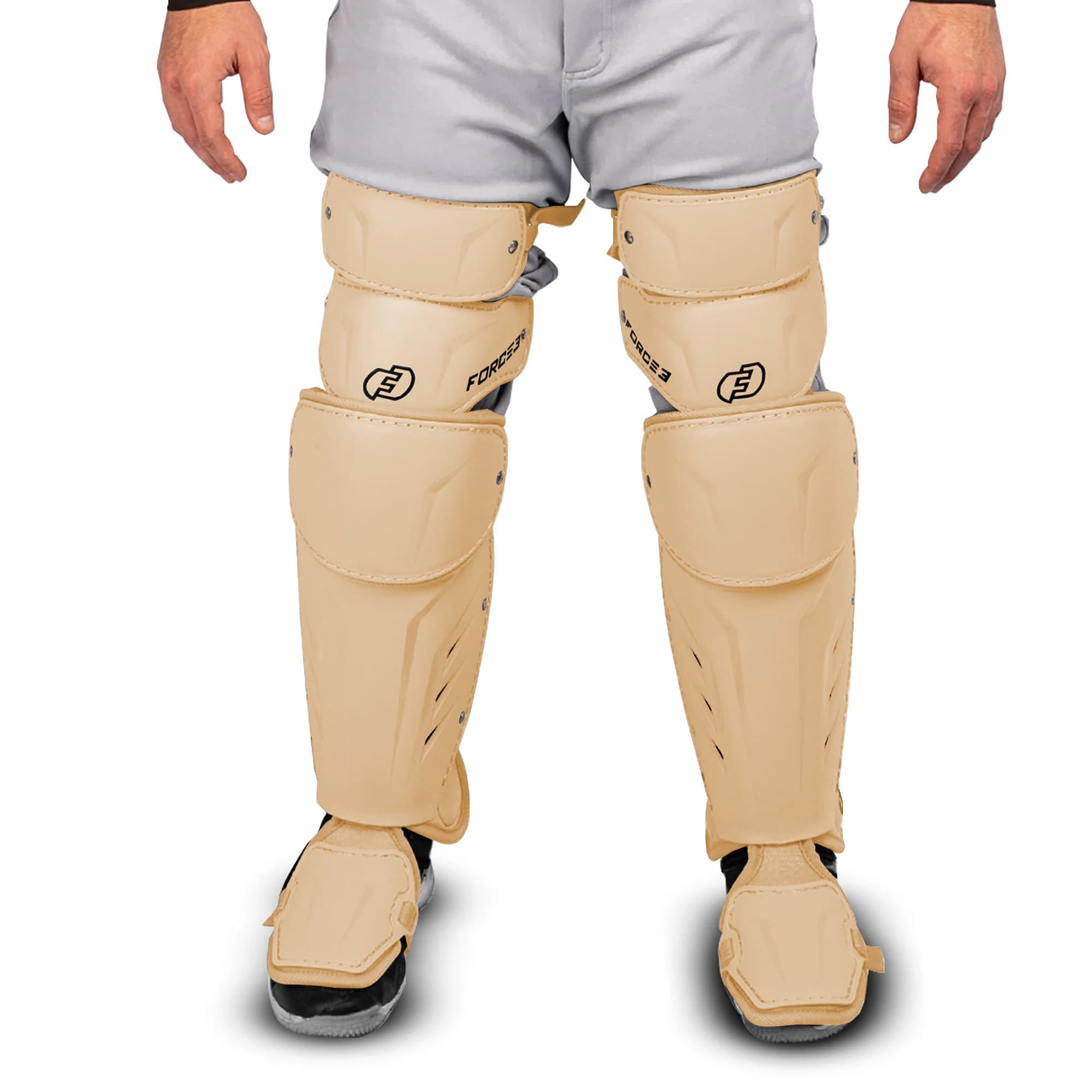 Force3 Pro Gear FORCE3 XS3® ELITE Leg Guards | Specifically Designed for use with the PitchCom® System - Intermediate, catcher's gear: photo from Force3 Pro Gear
