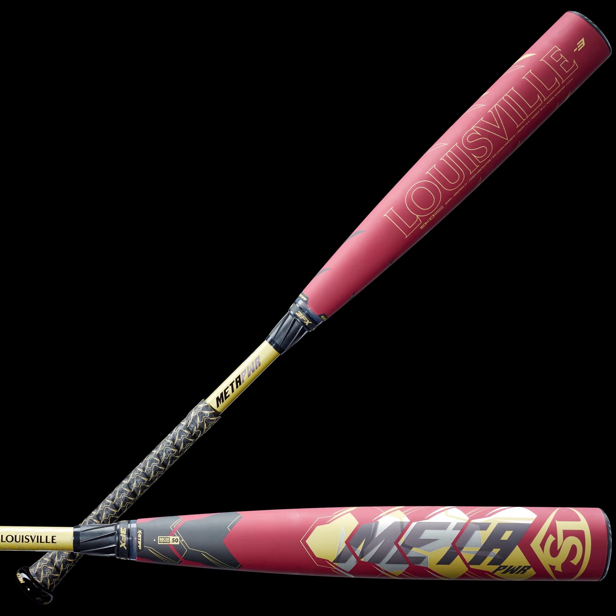 Louisville Slugger 2021 Meta PWR (-3) Limited Edition BBCOR Baseball Bat, BBCOR bats: photo from Louisville Slugger