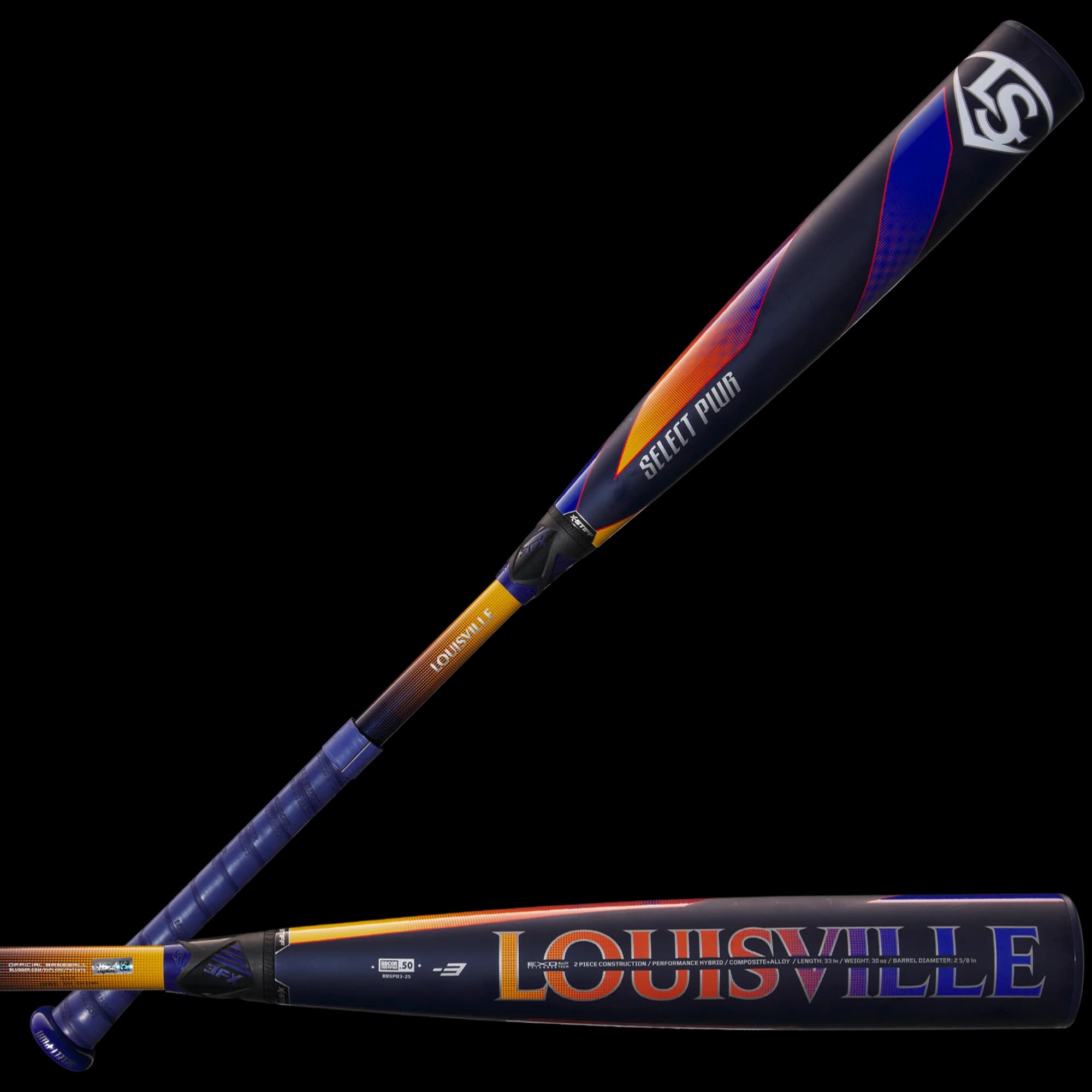 2025 Louisville Slugger Select PWR™ (-3) BBCOR Baseball Bat, BBCOR bats: photo from Louisville Slugger