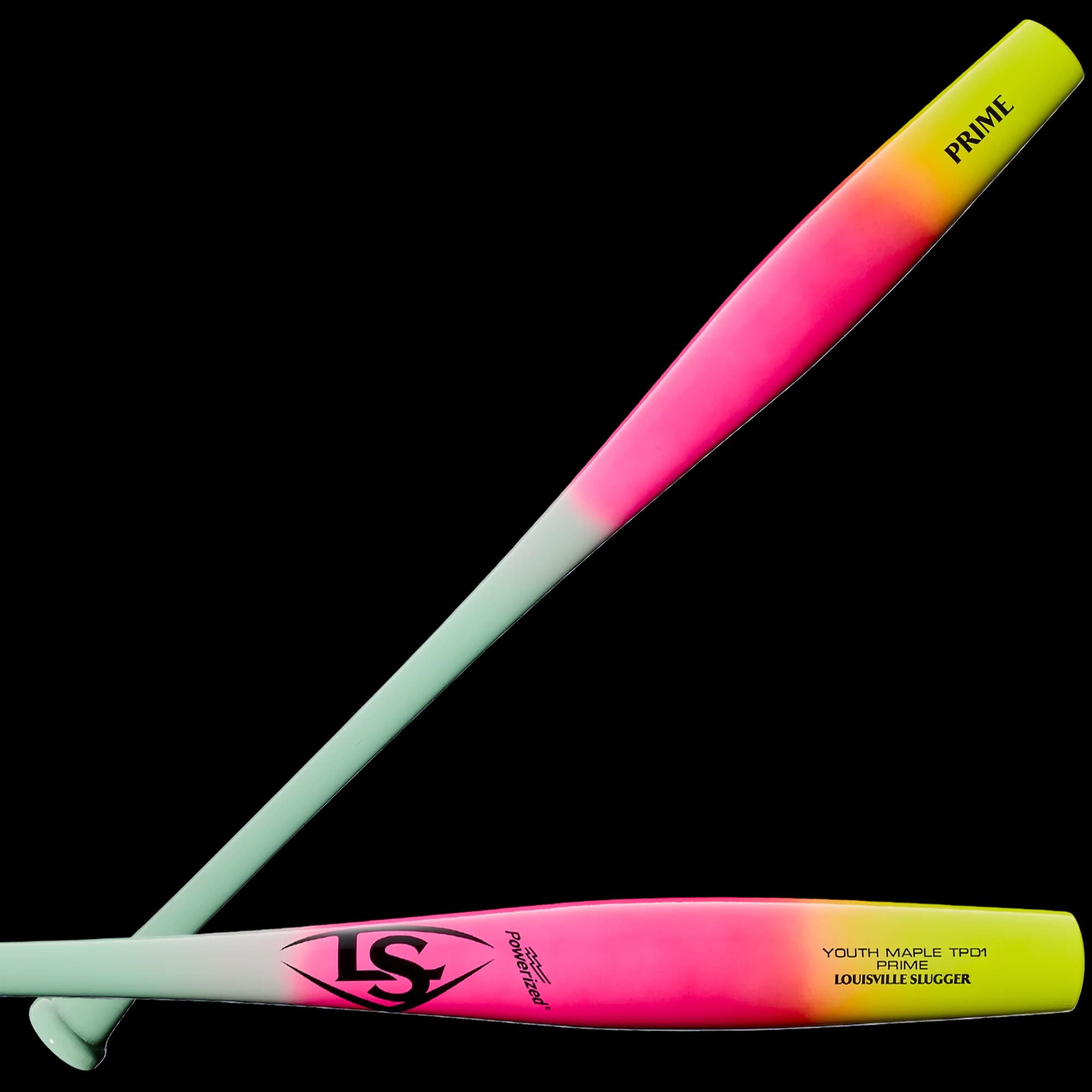 Louisville Slugger Youth Prime Fade TPD1 Torpedo-Shaped Baseball Bat, game wood bats, youth: photo from Louisville Slugger