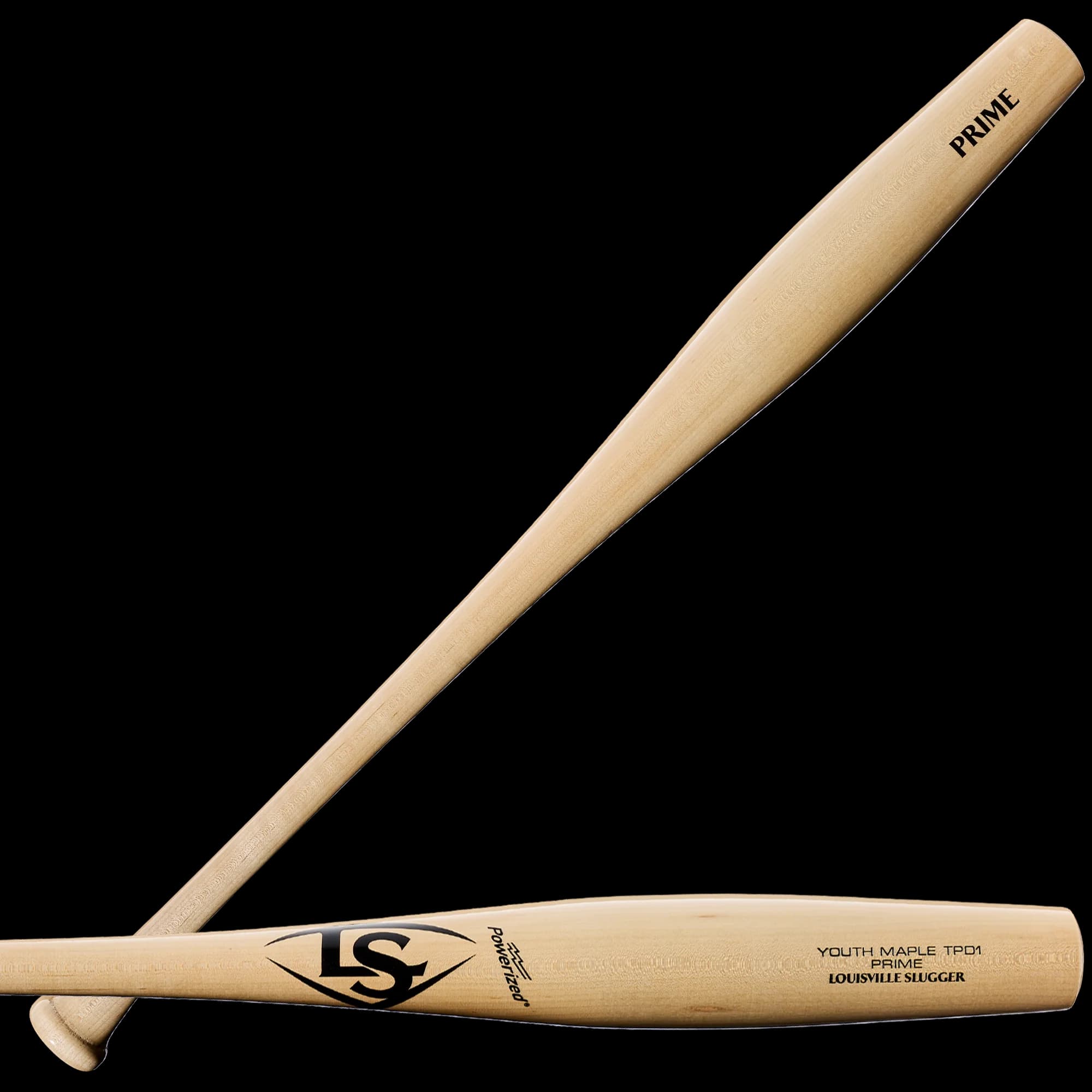Louisville Slugger Youth Prime Natural TPD1 Torpedo-Shaped Baseball Bat, game wood bats, youth: photo from Louisville Slugger