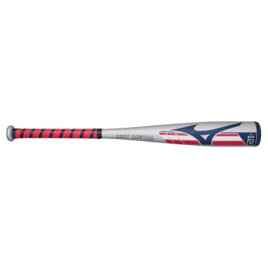 Mizuno Hot Metal - Big Barrel Tee Ball USA Baseball Bat (-12), Grey/Red, tee ball and coach pitch bats: photo from Mizuno