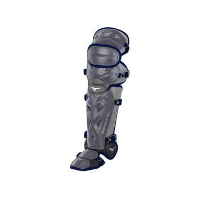 Mizuno Samurai Adult Baseball Shin Guards 16.5", catcher's gear: photo from Mizuno