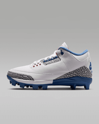Nike Jordan 3 Retro MCS "True Blue", molded cleats: photo from Nike
