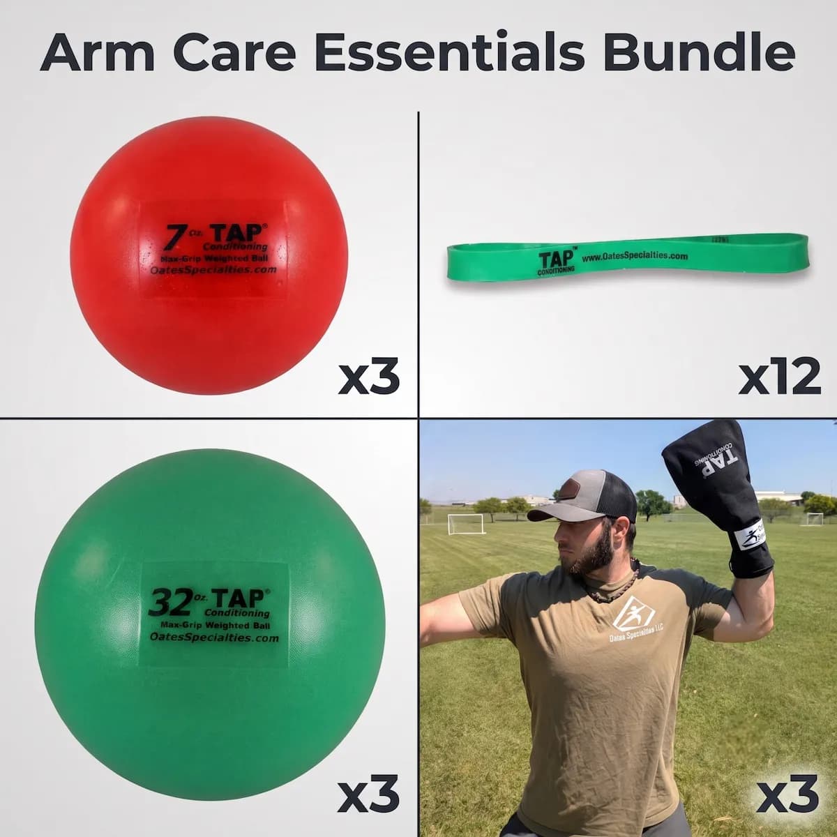 Oates Specialties Arm Care Essentials Bundle, arm care bands and tubing: photo from Oates Specialties