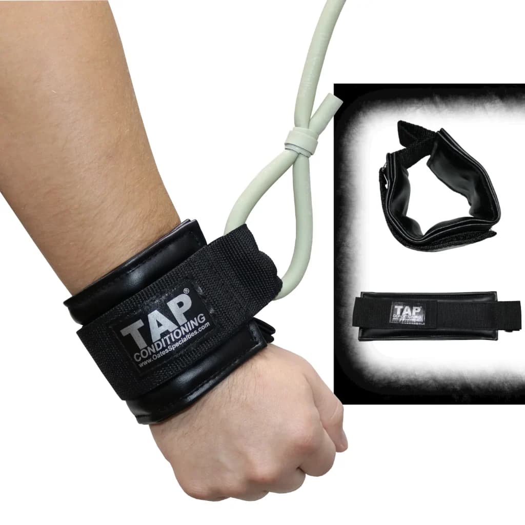Oates Specialties Comfortable & Hygienic Wrist Cuffs: TAP® for Fitness & Tubing Related Exercises, arm care bands and tubing: photo from Oates Specialties