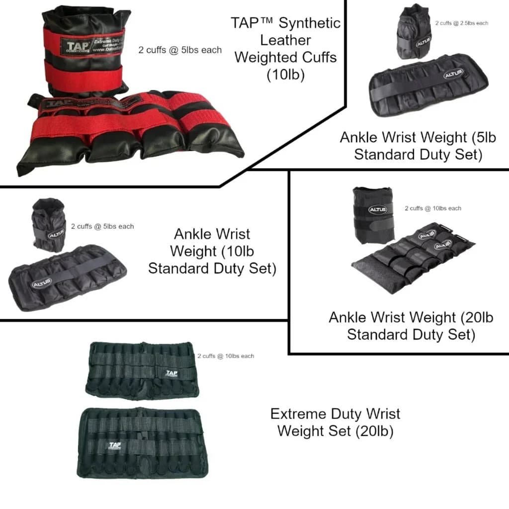 Oates Specialties TAP® Weighted Cuffs for Arm Strengthening & Stabilization, wrist weights and shoulder tools: photo from Oates Specialties