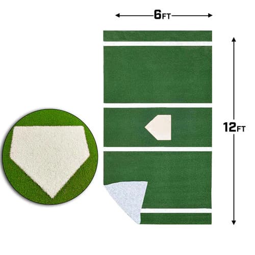 On Deck Sports Batting Mat Pro w/ Inlaid Homeplate - Green 12x6, turf and mats: photo from On Deck Sports