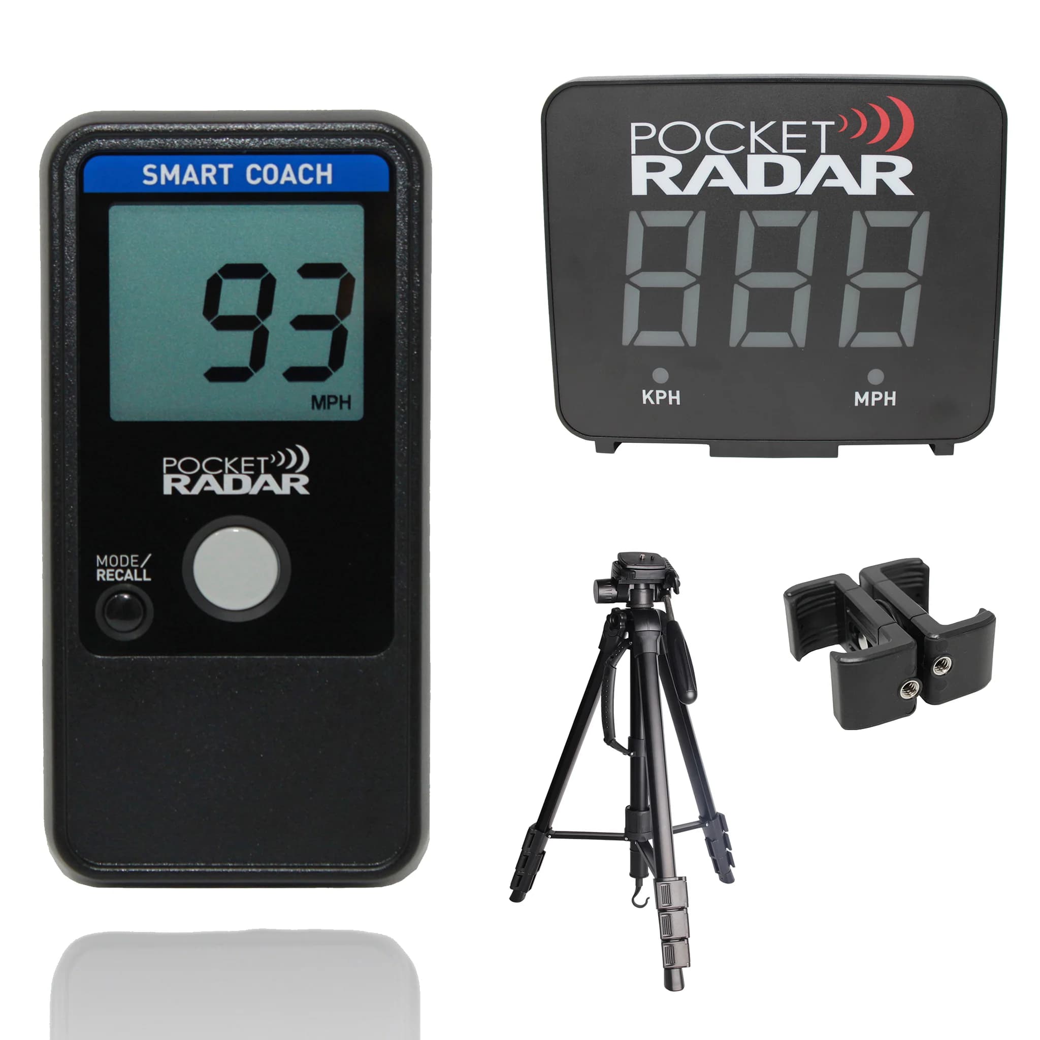 Pocket Radar Smart Coach Radar™ Bundle with Smart Display, Deluxe Tripod and Universal Mount, radar guns: photo from Pocket Radar
