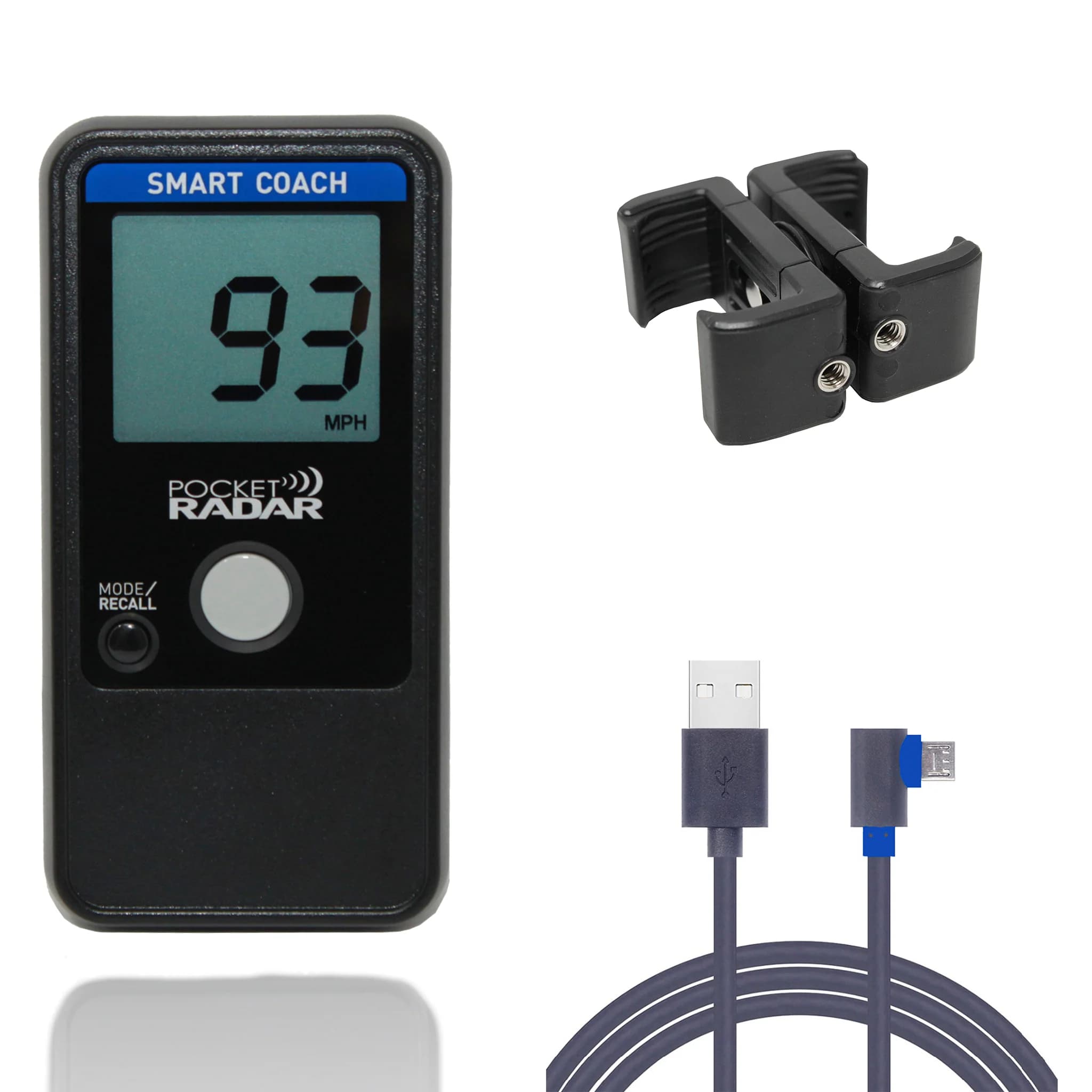 Pocket Radar Smart Coach Radar™ Bundle with Universal Mount and Right Angle USB Cable, radar guns: photo from Pocket Radar