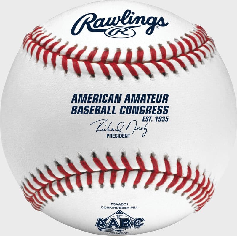 Rawlings American Amateur Baseball Congress Flat Seam Baseball, FSAABC1, game baseballs: photo from Rawlings