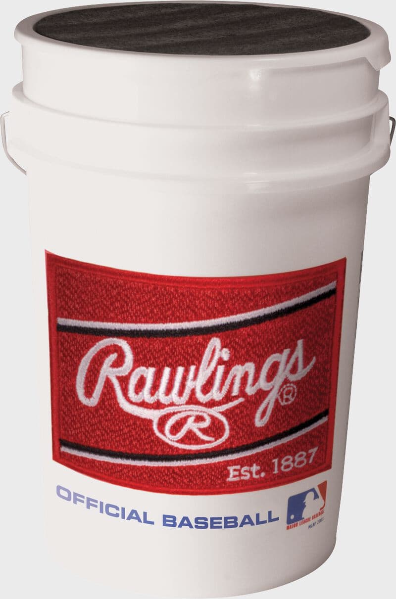 Rawlings Bucket of Official League Competition Grade Practice Baseballs, practice and machine balls: photo from Rawlings