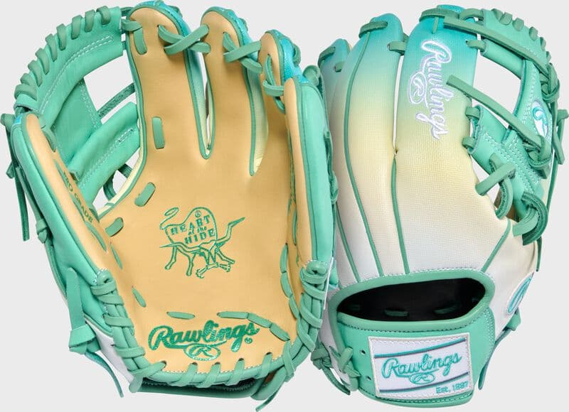 Rawlings Exclusive Heart of the Hide 11.5-Inch Mint/Camel infield Glove, Right Hand Throw, infield gloves: photo from Rawlings