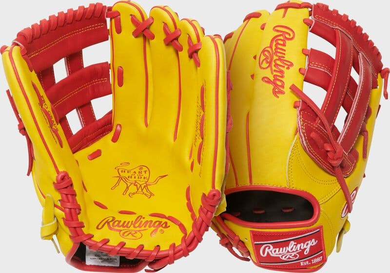 Rawlings Exclusive Heart of the Hide 12.75" Outfield Glove, Right Hand Throw, outfield gloves: photo from Rawlings
