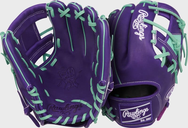 Rawlings Heart of the Hide 11.5-Inch Purple Infield Glove, Right Hand Throw, infield gloves: photo from Rawlings