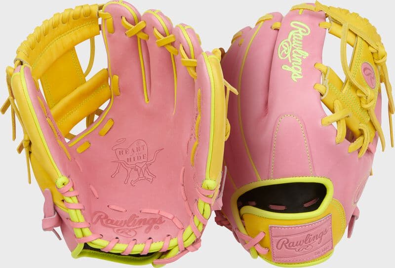 Rawlings Heart of the Hide ContoUR Fit 11.5-Inch Pink Infield Glove, Right Hand Throw, youth gloves: photo from Rawlings
