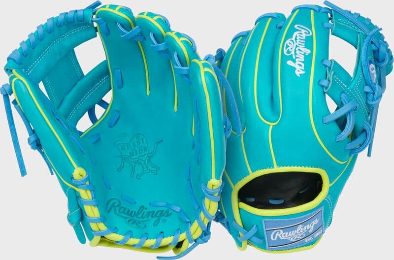 Rawlings Heart of the Hide ContoUR Fit 11.5-Inch Teal Infield Glove, youth gloves: photo from Rawlings