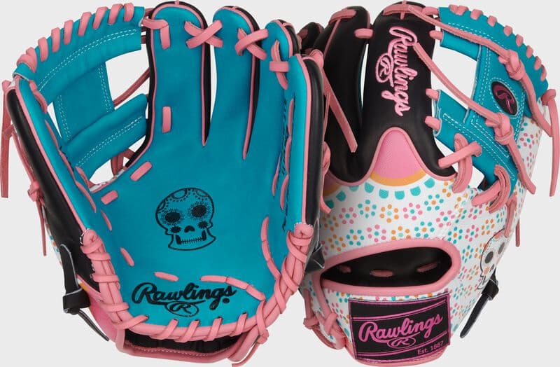 Rawlings Limited Edition Heart of the Hide Dia De Los Muertos Infield Glove, Right Hand Throw, infield gloves: photo from Rawlings