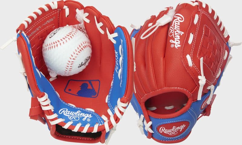 Rawlings Players Series 9 in Baseball/Softball Glove with Soft Core Ball, youth gloves: photo from Rawlings