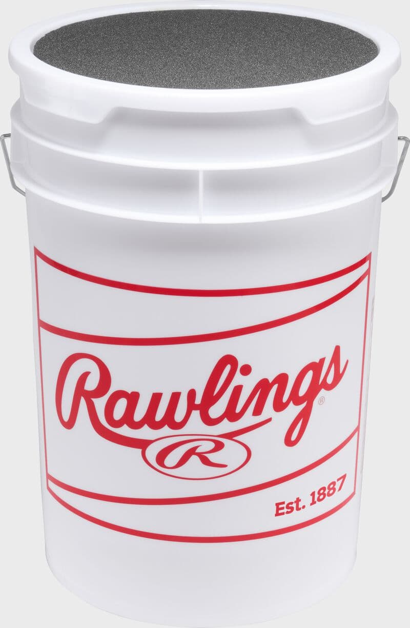 Rawlings 6-Gallon Bucket of ROLB2 Pro Comp Youth Practice Baseballs , Bucket with 24 Balls, practice and machine balls: photo from Rawlings