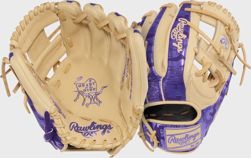 Rawlings Heart of the Hide Purple 11.5-Inch Infield Glove, Right Hand Throw, infield gloves: photo from Rawlings