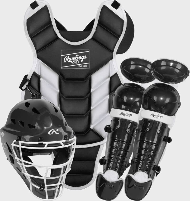 Rawlings Players 3 Series Catcher's Set, Youth, Junior, & T-Ball Sizes, catcher's gear: photo from Rawlings