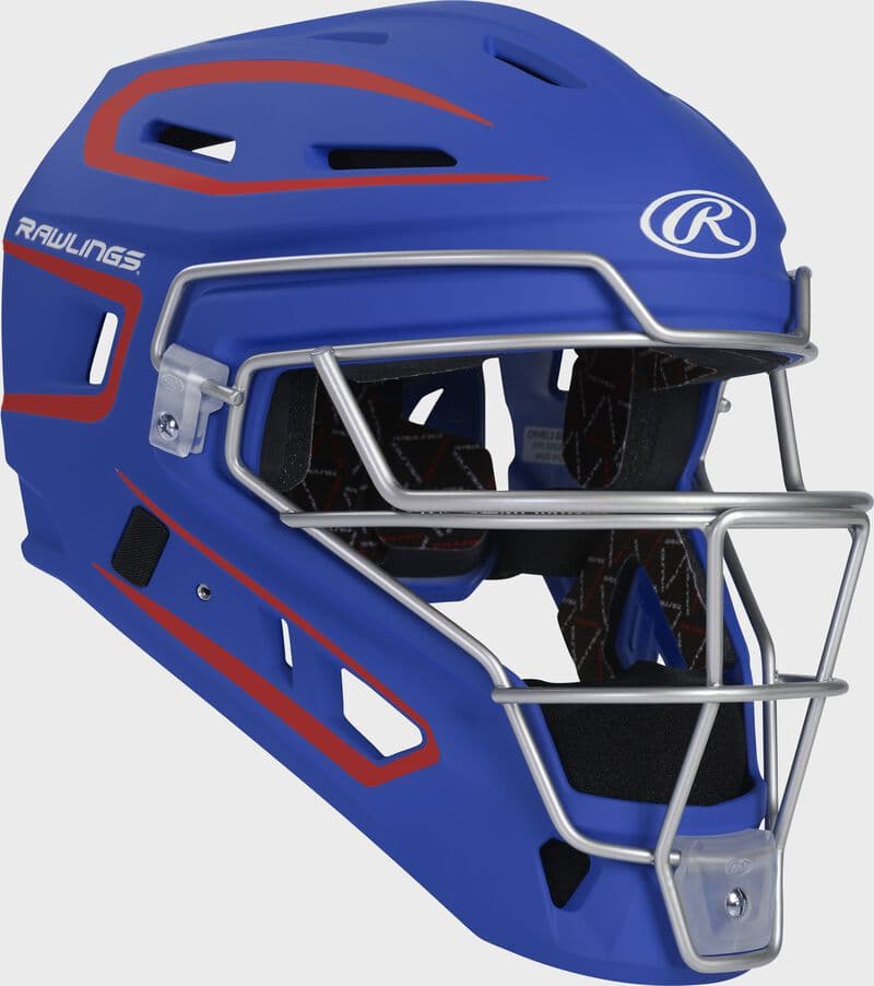 Rawlings Velo 2.0 Catcher's Helmet, catcher's gear: photo from Rawlings