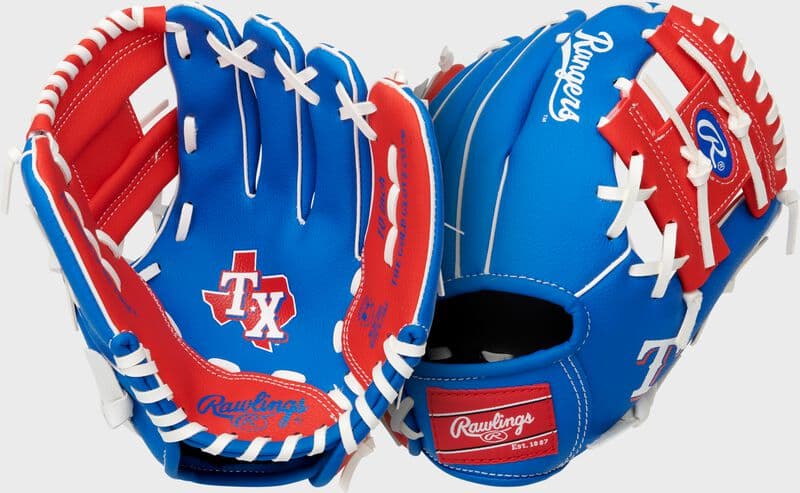 Rawlings Texas Rangers 10-Inch Team Logo Glove, youth gloves: photo from Rawlings