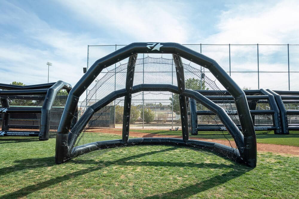 Rude American Commercial Inflatable Pro Turtle Backstop | Heavy-Duty Grade, protective screens: photo from Rude American