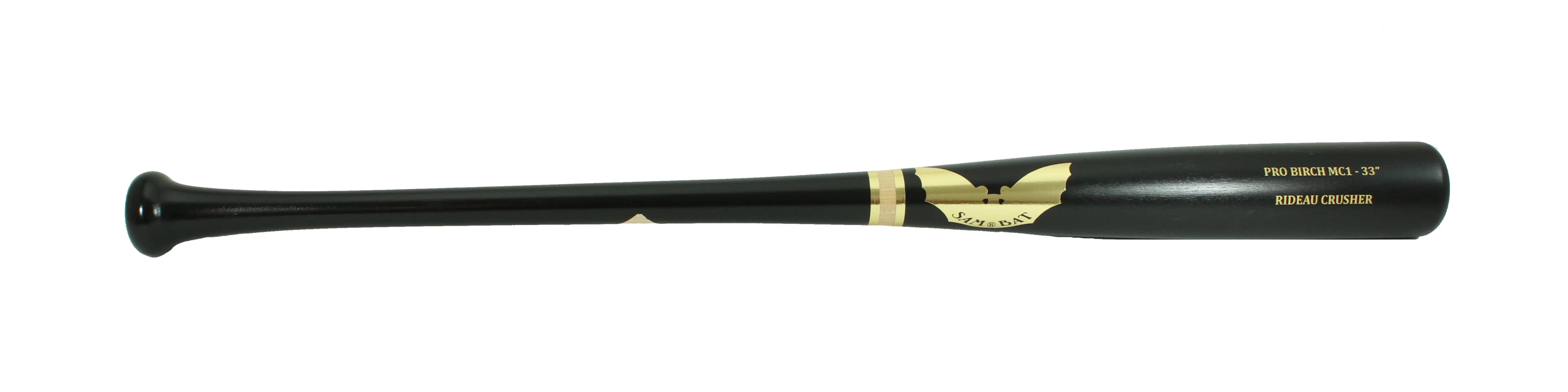 Sam Bat Birch MC1-Stock / Black/Black (Met. Gold), game wood bats, adult: photo from Sam Bat
