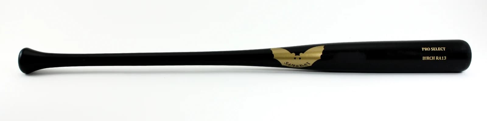 Sam Bat Birch RA13 - Stock / All Black (Gold) - Pro Select, game wood bats, adult: photo from Sam Bat