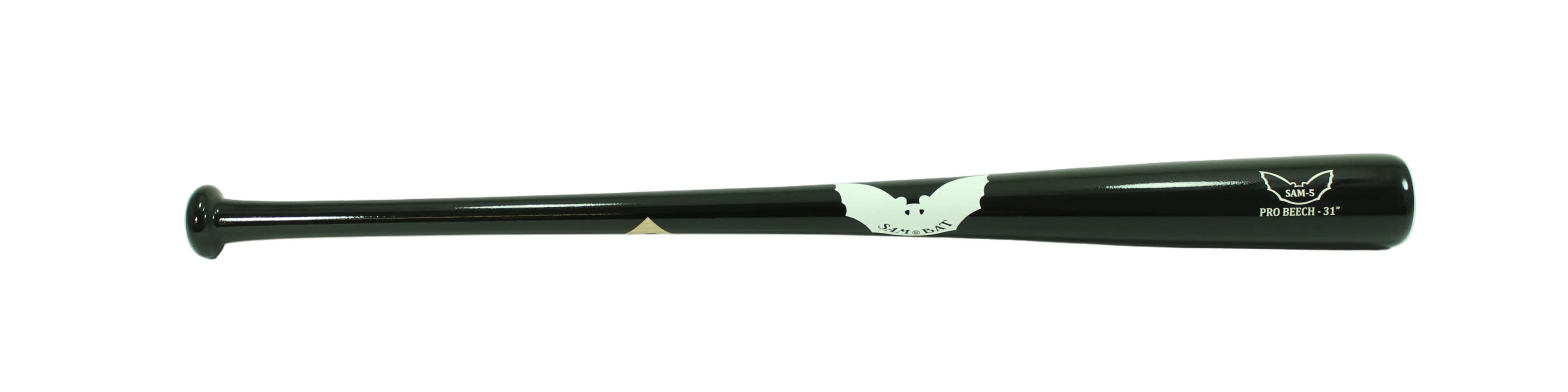 Sam Bat FC Beech SAM-5 - Stock / All Black (White), game wood bats, adult: photo from Sam Bat