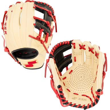 SSK Baseball SSK Z5 Craftsman 11.5” Infield Baseball Glove Z5-1150CMLBLKRED1, infield gloves: photo from SSK Baseball