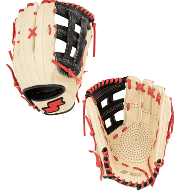 SSK Baseball SSK Z5 Craftsman 12.75” Outfield Baseball Glove Z5-1275CMLBLKRED3, outfield gloves: photo from SSK Baseball