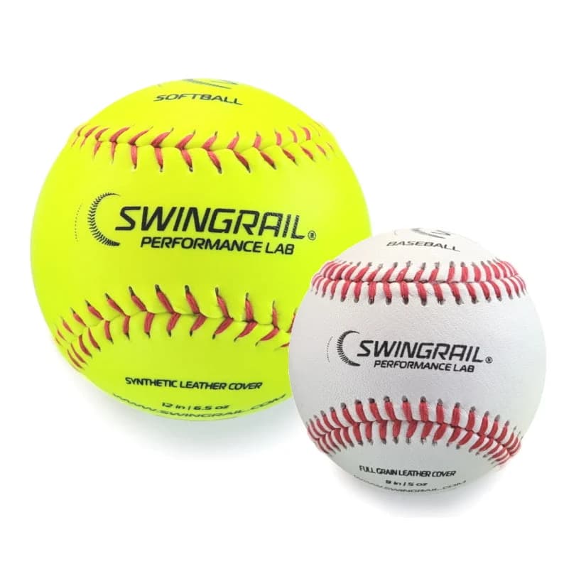 SwingRail 12 Baseballs or 12 Softballs, practice and machine balls: photo from SwingRail