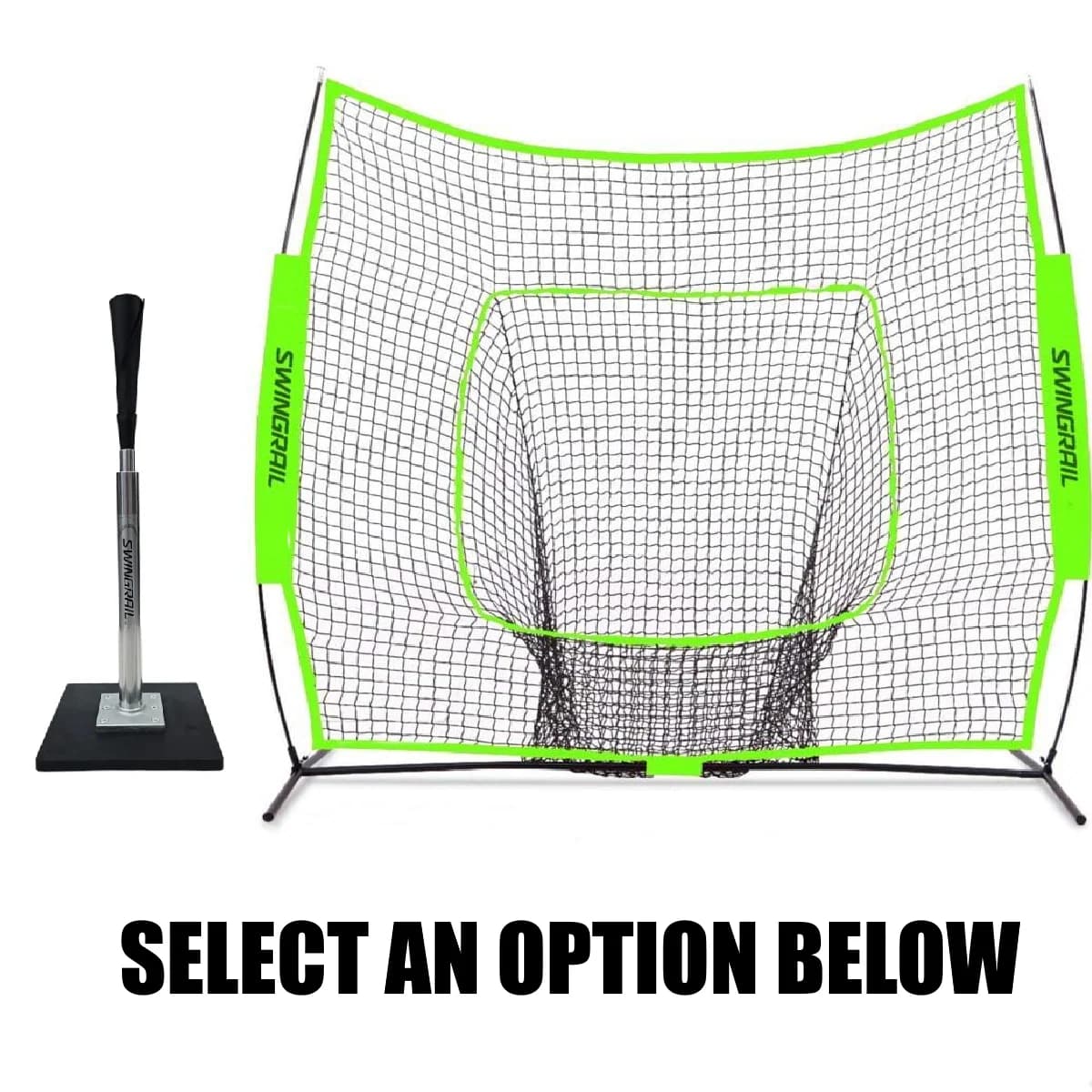 SwingRail Batting Tee OR Hitting Net, batting tees: photo from SwingRail