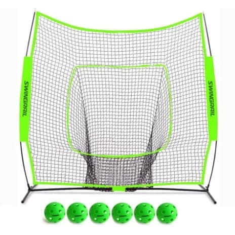 SwingRail Hitting Net + 6 Free Training Balls, portable hitting nets: photo from SwingRail