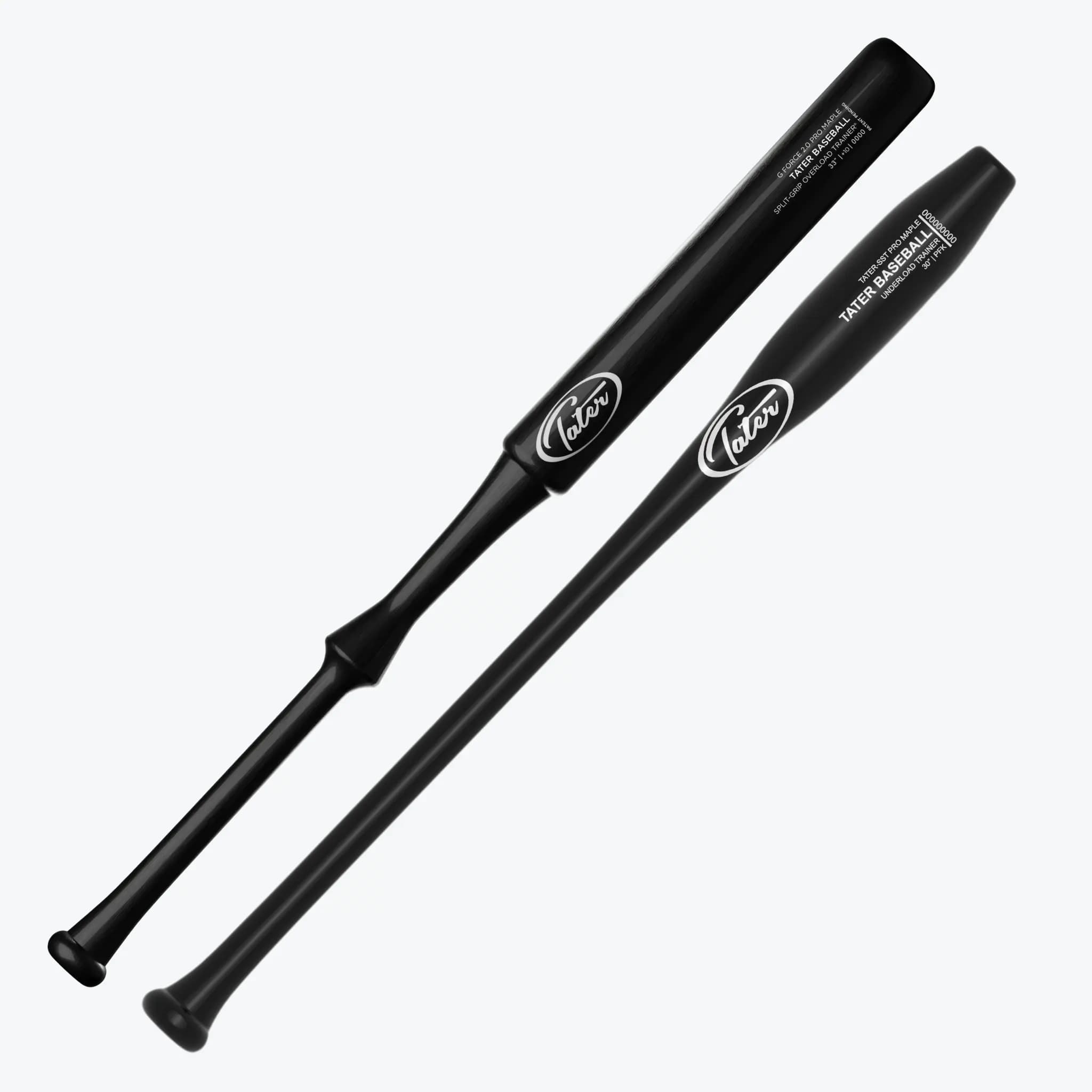 Tater Baseball Tater® Overload & Underload Training Pack — Two-Bat Swing Trainer Bundle, overload and underload sets: photo from Tater Baseball
