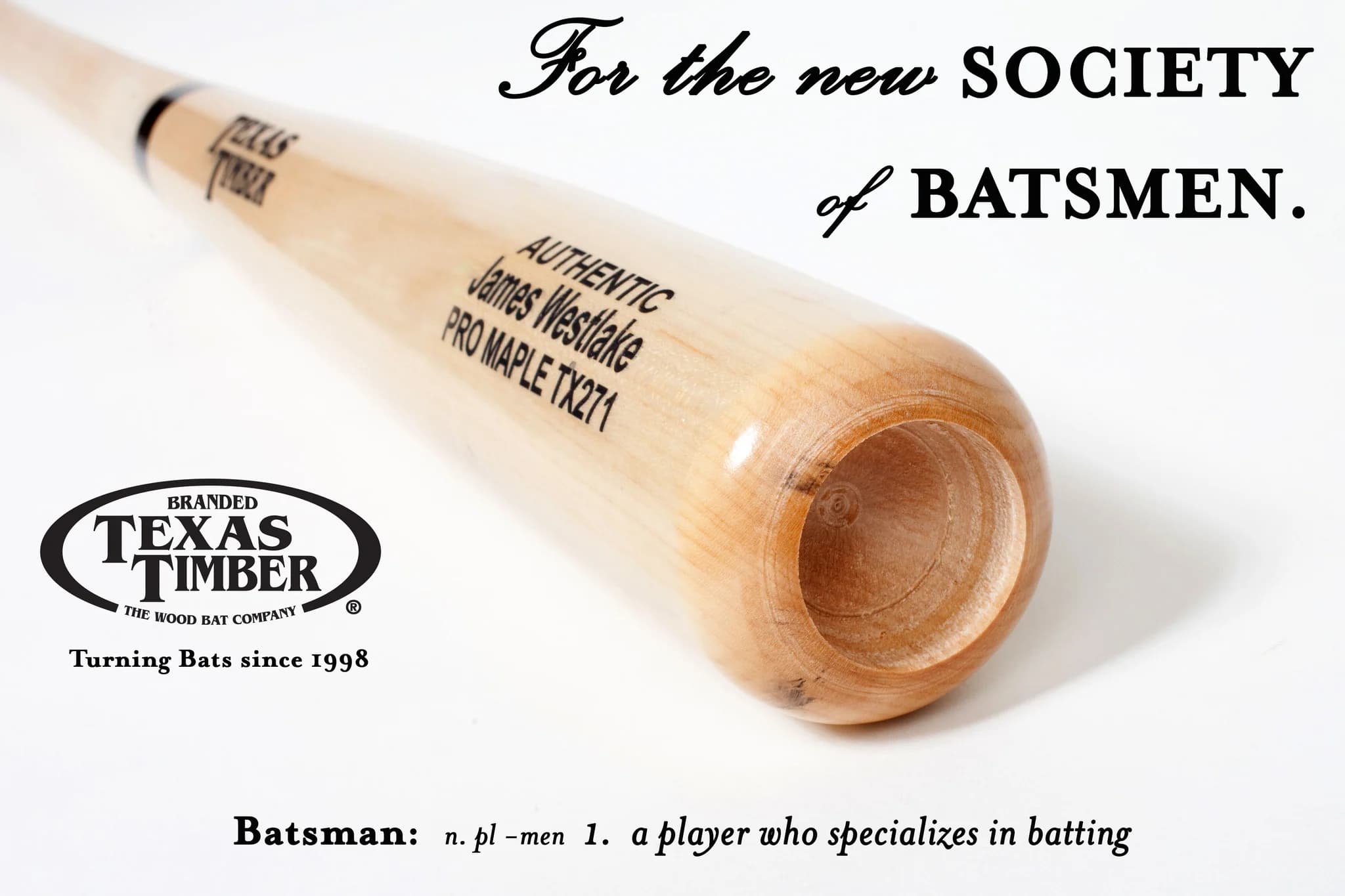 Texas Timber Custom Bat Turning, game wood bats, adult: photo from Texas Timber