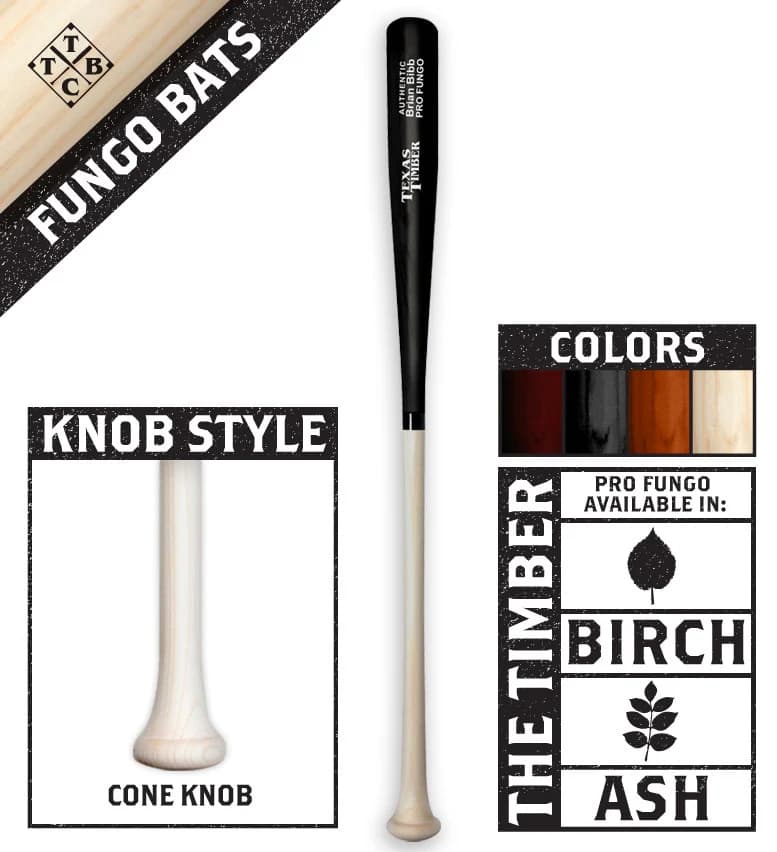Texas Timber Fungo with Cone Knob, fungo bats: photo from Texas Timber