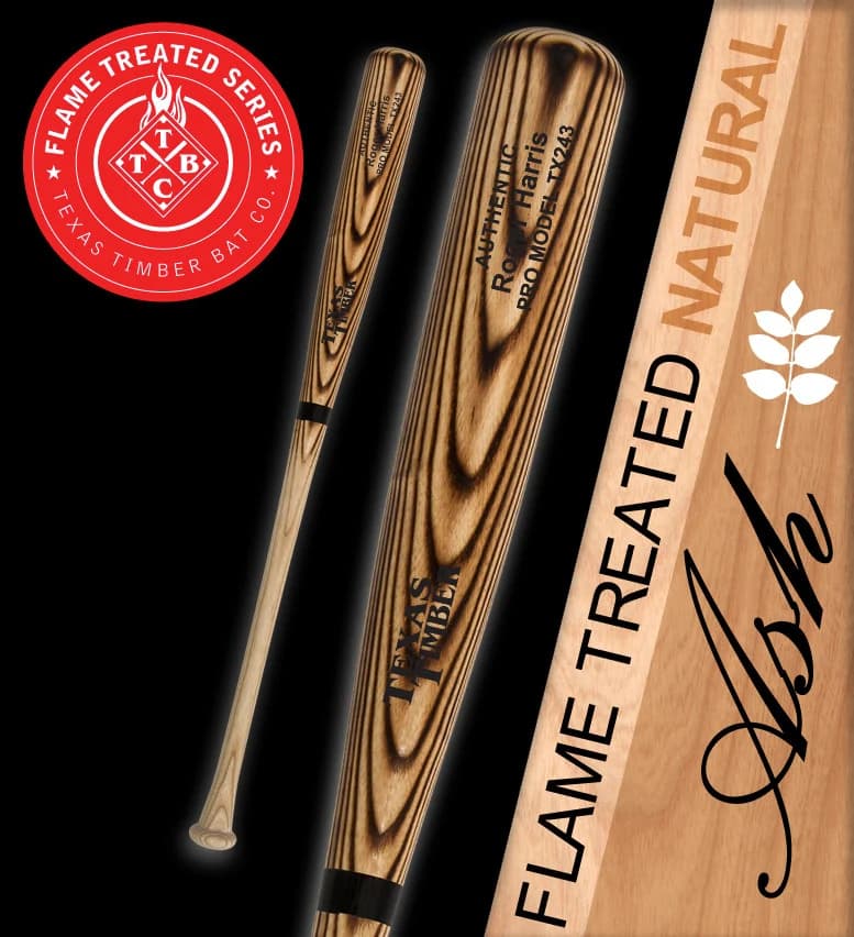 Texas Timber Pro Model Ash - Flame Treated Natural, game wood bats, adult: photo from Texas Timber