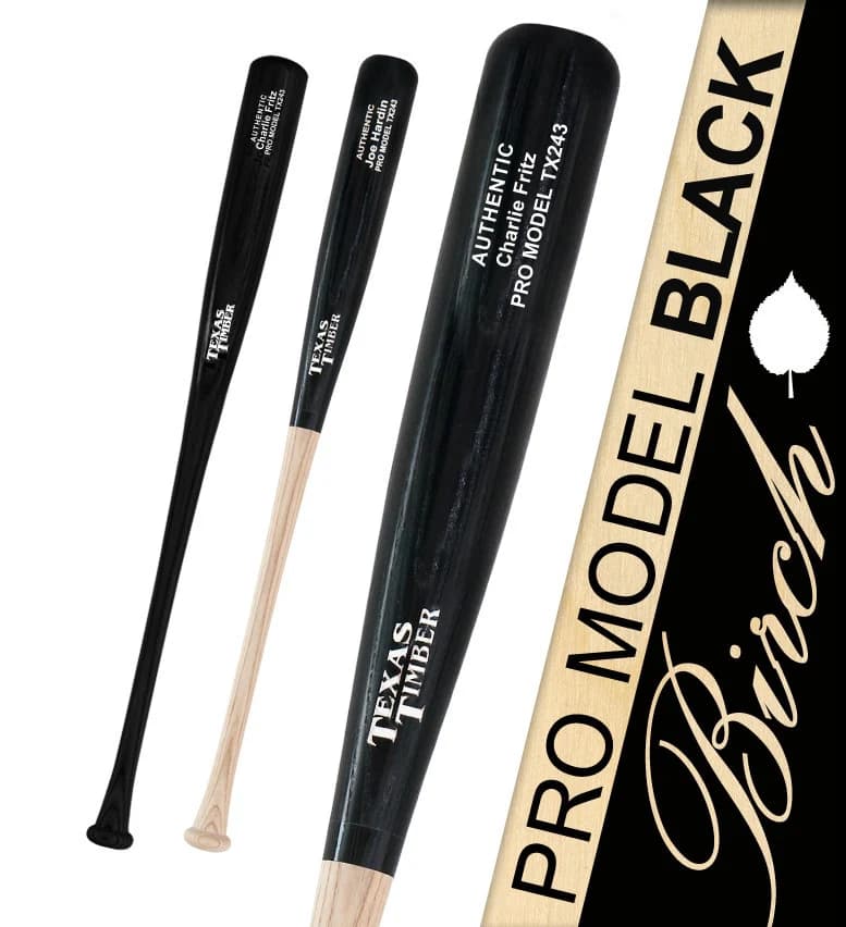 Texas Timber Pro Model Birch - Fine Color Series, game wood bats, adult: photo from Texas Timber