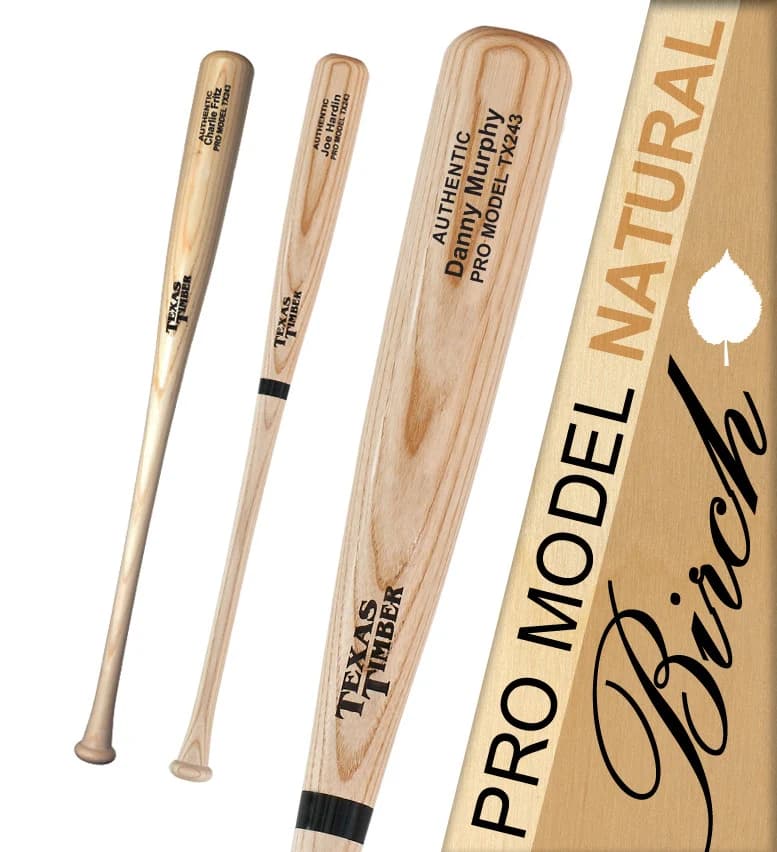 Texas Timber Pro Model Birch Natural, game wood bats, adult: photo from Texas Timber