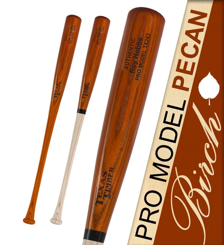 Texas Timber Pro Model Birch Pecan, game wood bats, adult: photo from Texas Timber