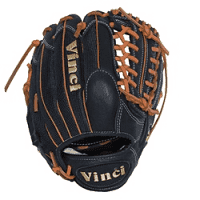 Vinci Pro 11.5 inch Baseball Glove-JC3333-22 Black with Mesh Back and Orange Lace, utility gloves: photo from Vinci Pro