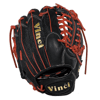 Vinci Pro 11.5 inch Baseball Glove-JC3333-22 with Black Mesh Back, Red Lace and Red Welting, utility gloves: photo from Vinci Pro