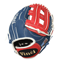 Vinci Pro Exclusive 13 Inch Fielders Glove-Limited Series BMB-OB Red/White/Blue with Flag, outfield gloves: photo from Vinci Pro